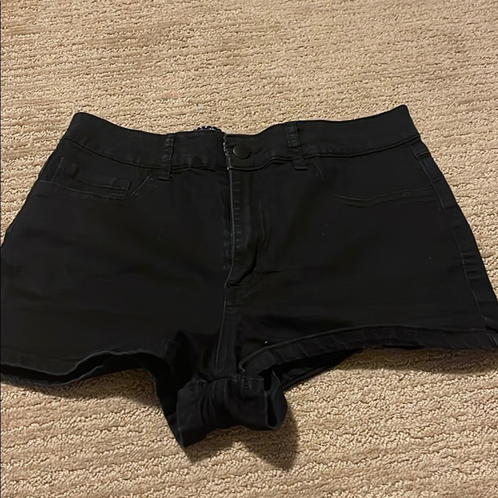Black high rise shorts